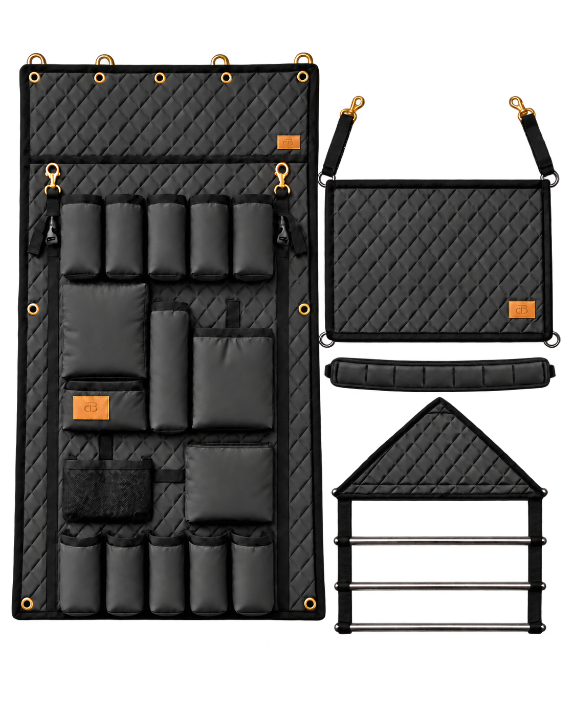 Full 5 pcs set of Curtain,Stable Holder,Stable Pocket, Saddle Pad Holder,Head Protector