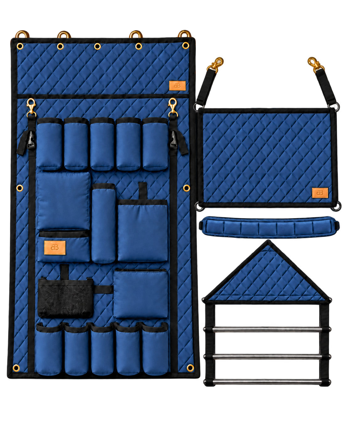 Full 5 pcs set of Curtain,Stable Holder,Stable Pocket, Saddle Pad Holder,Head Protector